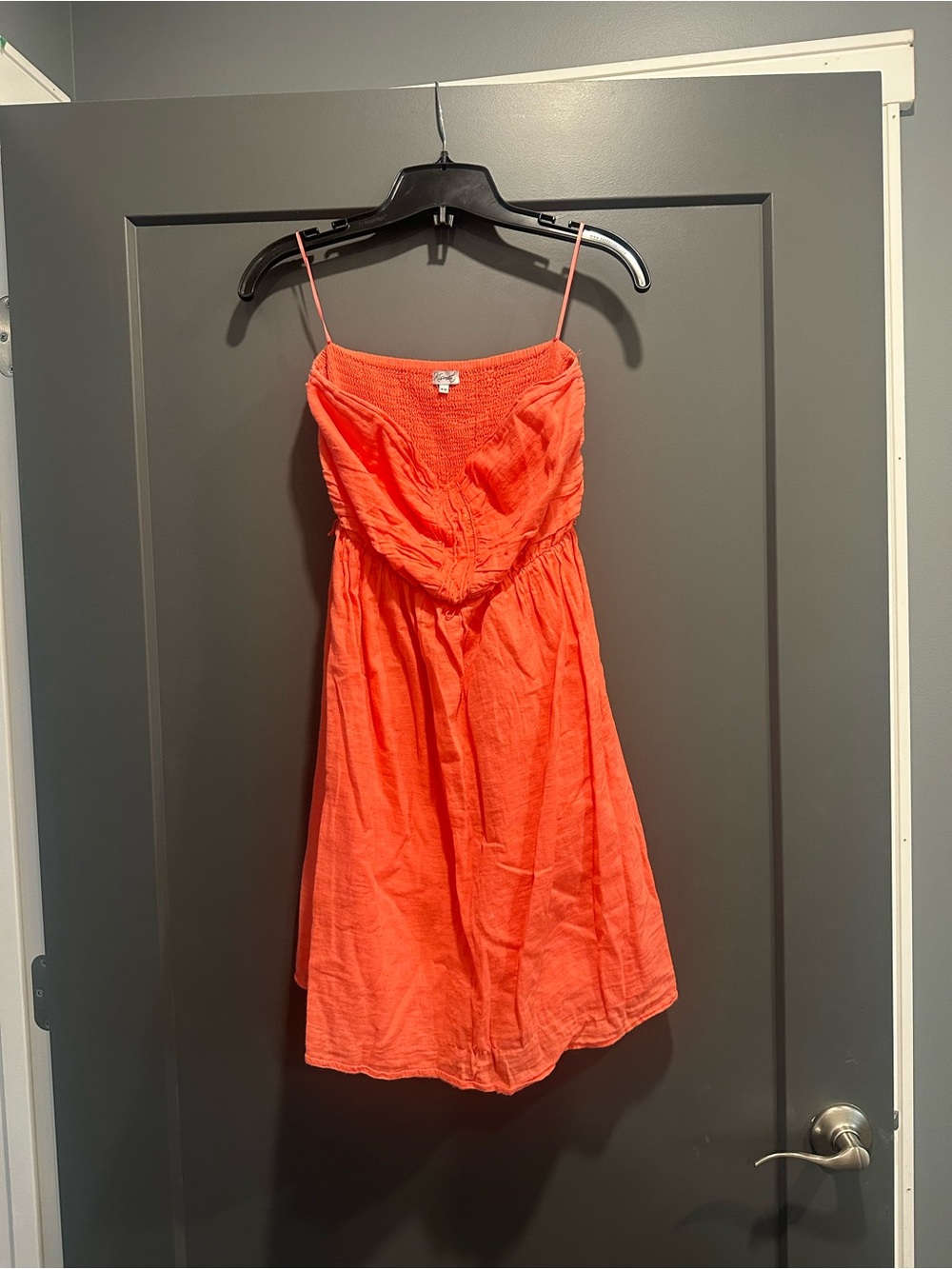 Womens Bright coral spaghetti-Strap Sundress